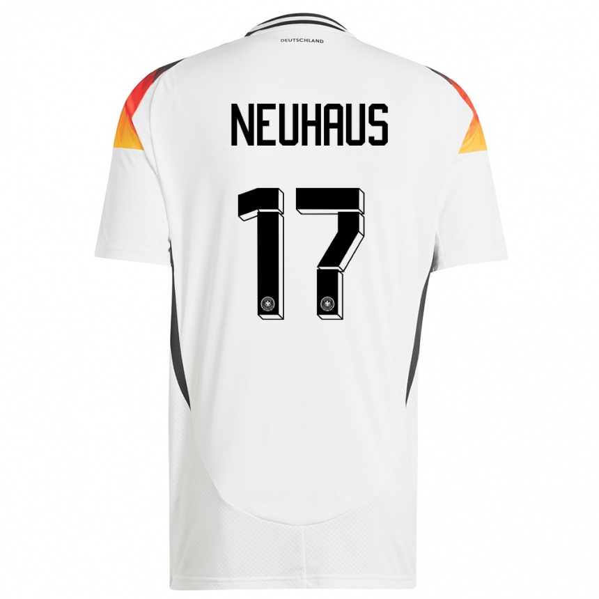 Kids Football Germany Florian Neuhaus #17 White Home Jersey 24-26 T-Shirt Canada