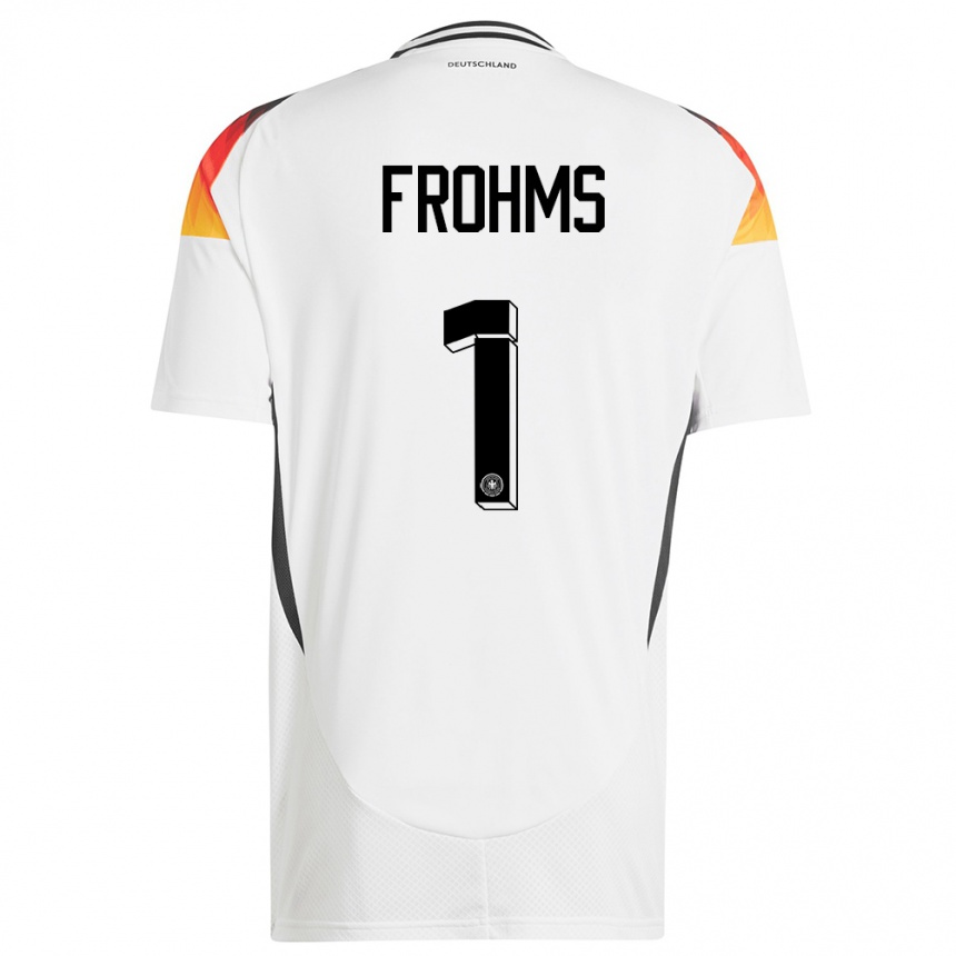 Kids Football Germany Merle Frohms #1 White Home Jersey 24-26 T-Shirt Canada