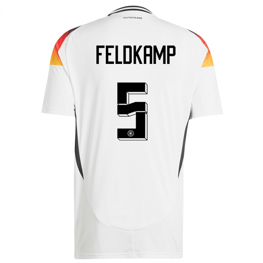 Kids Football Germany Jana Feldkamp #5 White Home Jersey 24-26 T-Shirt Canada