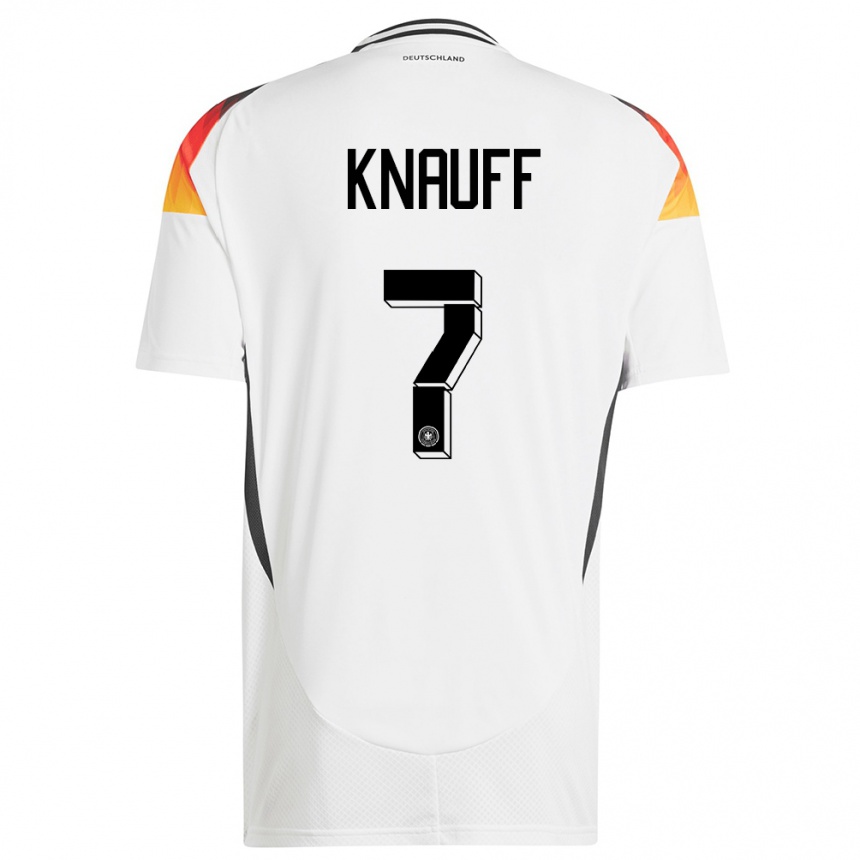 Kids Football Germany Ansgar Knauff #7 White Home Jersey 24-26 T-Shirt Canada