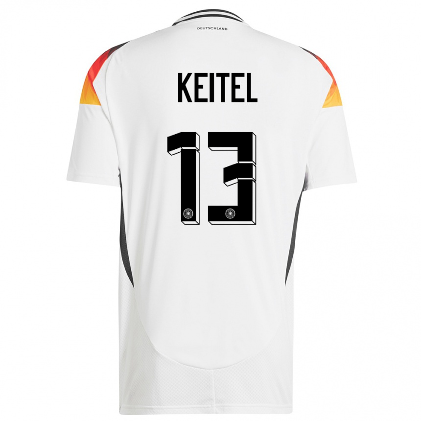 Kids Football Germany Yannik Keitel #13 White Home Jersey 24-26 T-Shirt Canada