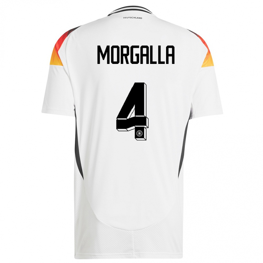 Kids Football Germany Leandro Morgalla #4 White Home Jersey 24-26 T-Shirt Canada