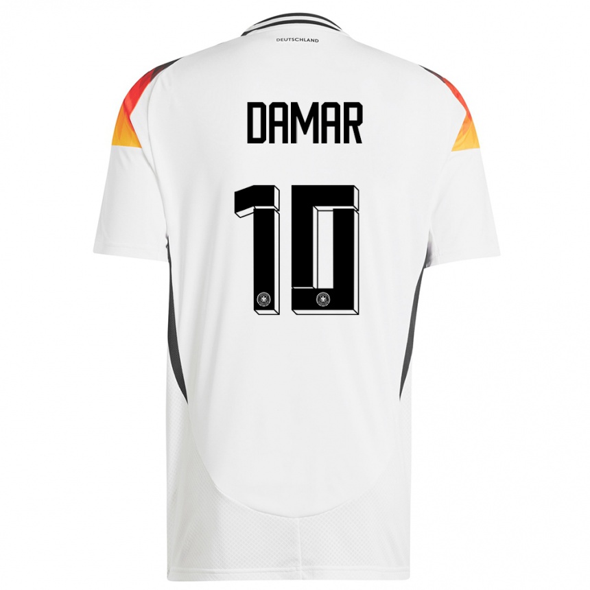 Kids Football Germany Muhammed Damar #10 White Home Jersey 24-26 T-Shirt Canada