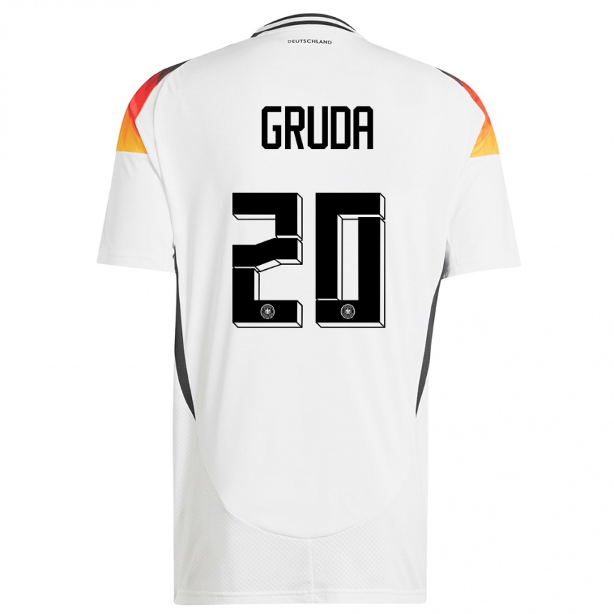 Kids Football Germany Brajan Gruda #20 White Home Jersey 24-26 T-Shirt Canada