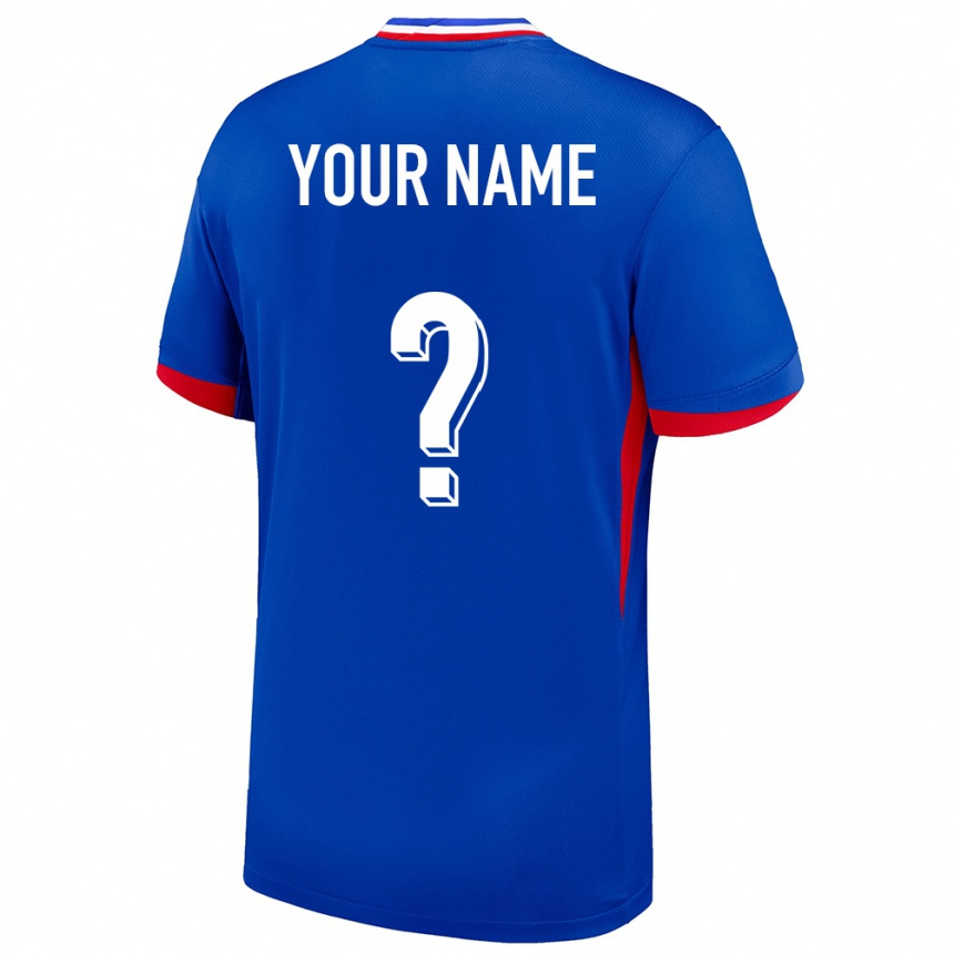 Kids Football France Your Name #0 Blue Home Jersey 24-26 T-Shirt Canada