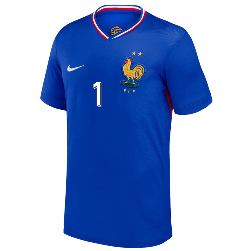 Kids Football France Thimothee Lo Tutala #1 Blue Home Jersey 24-26 T-Shirt Canada