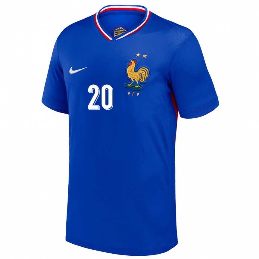 Kids Football France Delphine Cascarino #20 Blue Home Jersey 24-26 T-Shirt Canada