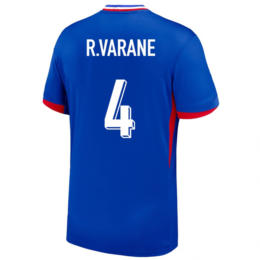 Kids Football France Raphael Varane #4 Blue Home Jersey 24-26 T-Shirt Canada