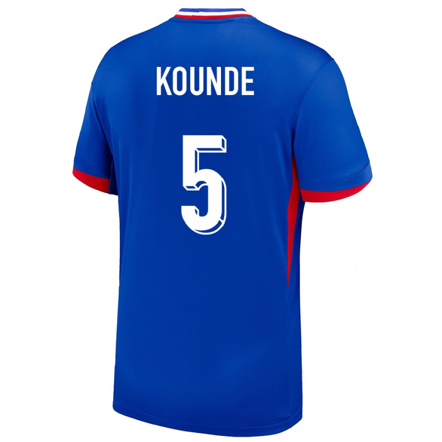 Kids Football France Jules Kounde #5 Blue Home Jersey 24-26 T-Shirt Canada