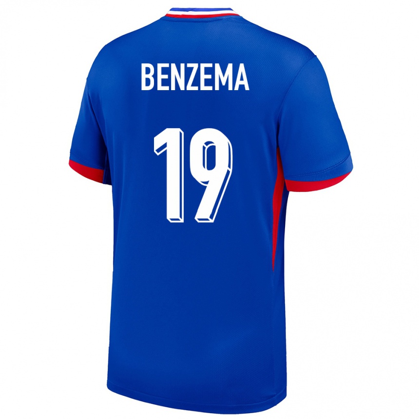 Kids Football France Karim Benzema #19 Blue Home Jersey 24-26 T-Shirt Canada