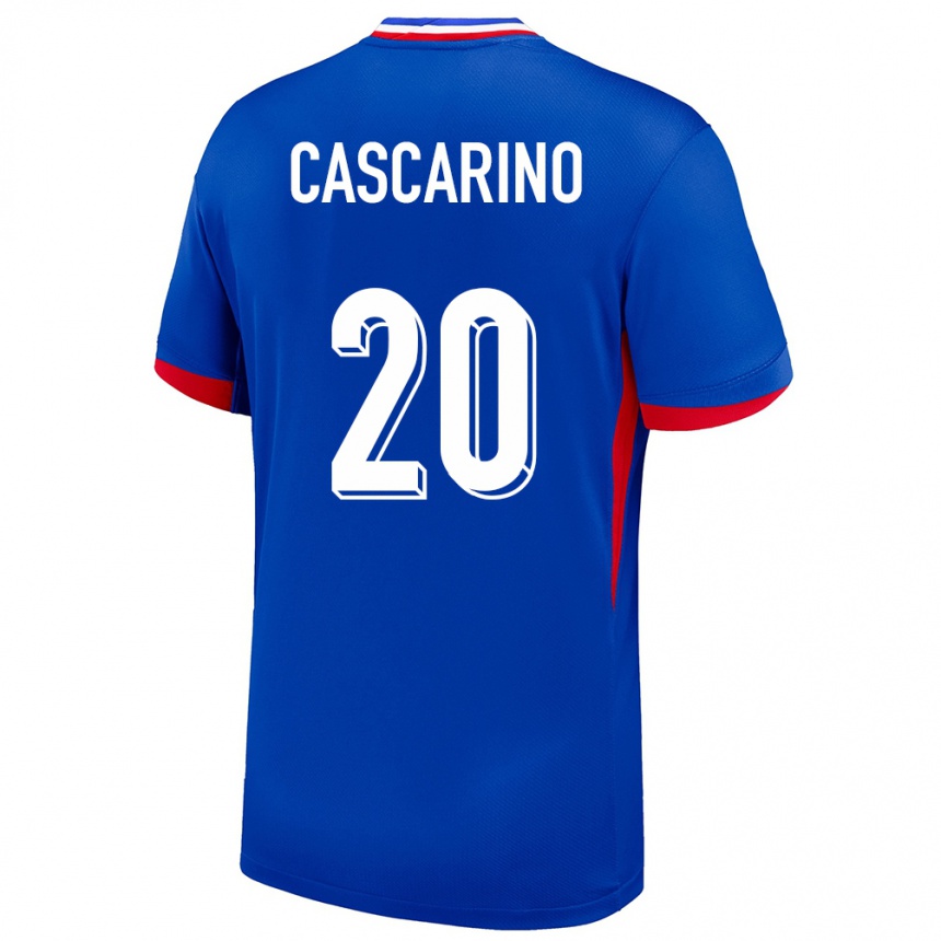 Kids Football France Delphine Cascarino #20 Blue Home Jersey 24-26 T-Shirt Canada