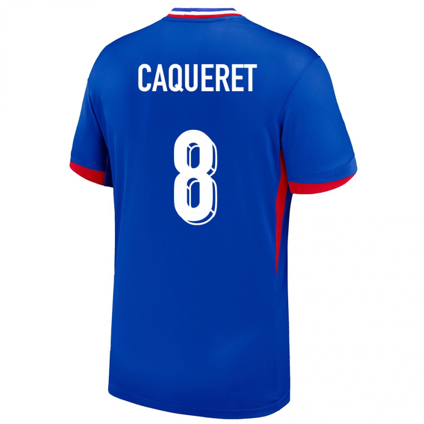 Kids Football France Maxence Caqueret #8 Blue Home Jersey 24-26 T-Shirt Canada