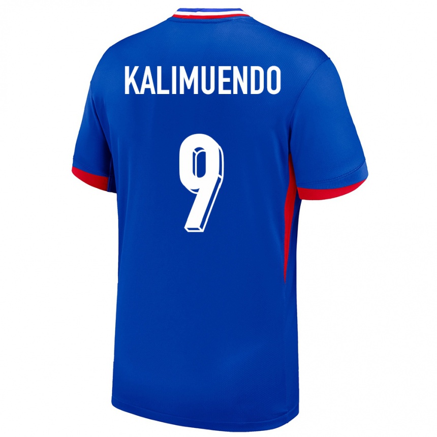 Kids Football France Arnaud Kalimuendo #9 Blue Home Jersey 24-26 T-Shirt Canada