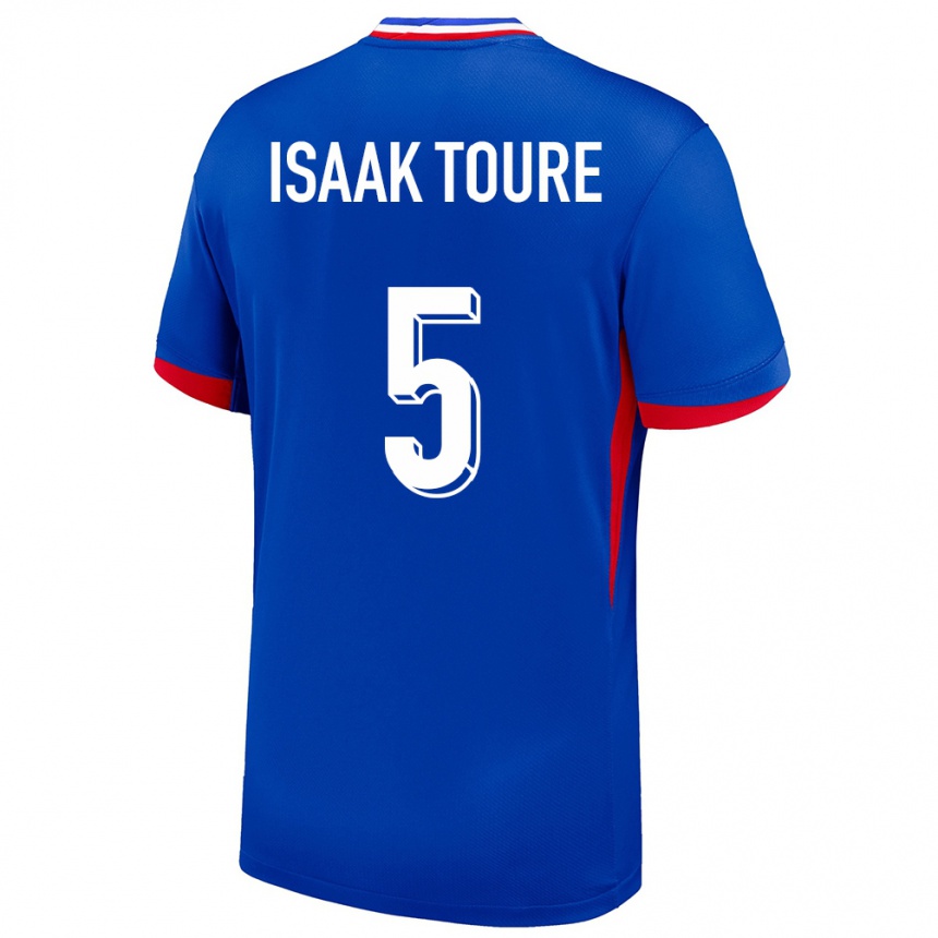 Kids Football France Souleymane Isaak Toure #5 Blue Home Jersey 24-26 T-Shirt Canada