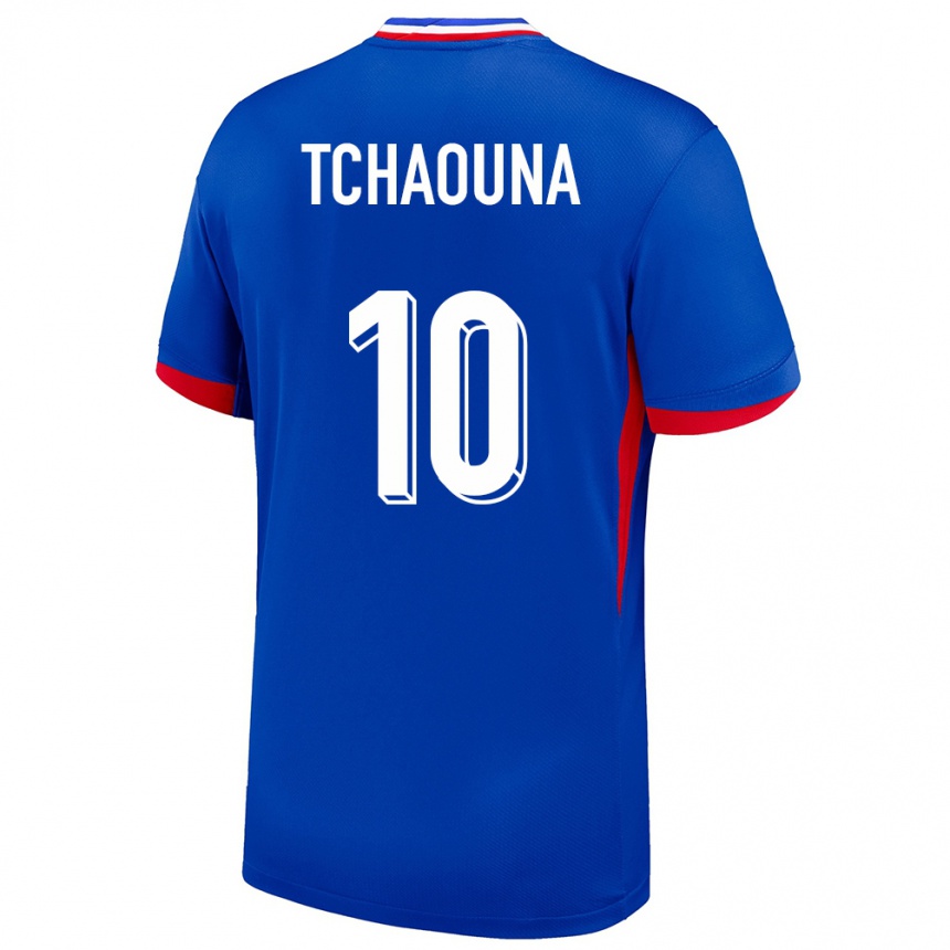 Kids Football France Loum Tchaouna #10 Blue Home Jersey 24-26 T-Shirt Canada