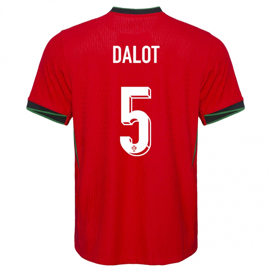 Kids Football Portugal Diogo Dalot #5 Red Home Jersey 24-26 T-Shirt Canada