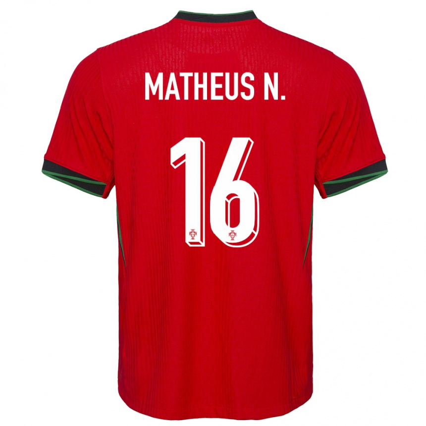 Kids Football Portugal Matheus Nunes #16 Red Home Jersey 24-26 T-Shirt Canada