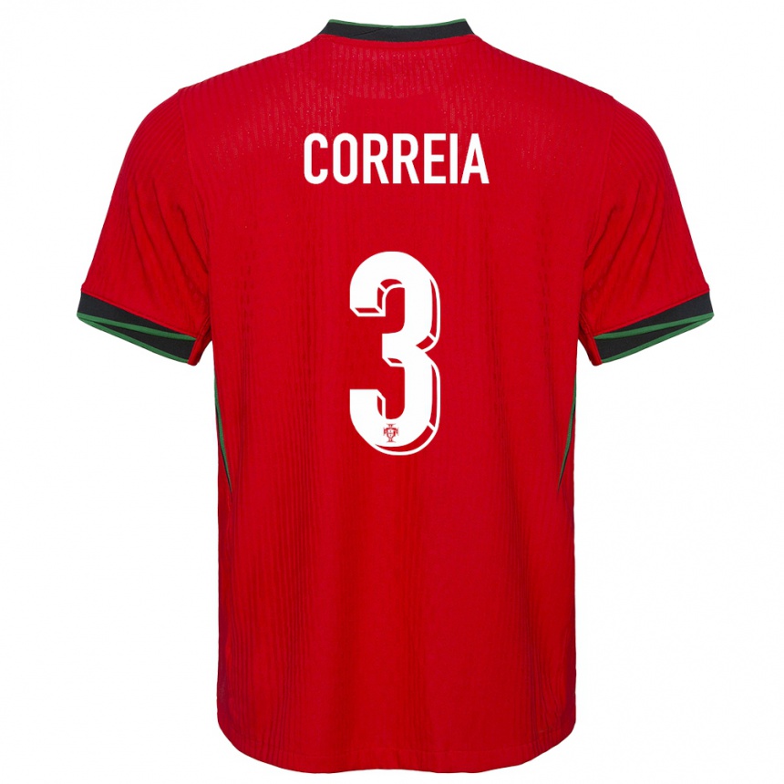 Kids Football Portugal Alicia Correia #3 Red Home Jersey 24-26 T-Shirt Canada