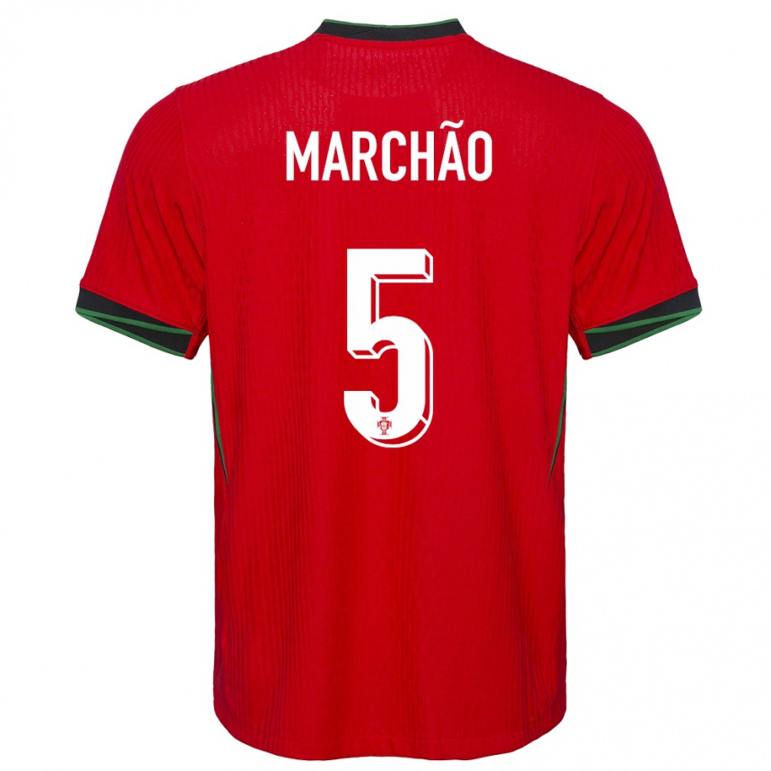 Kids Football Portugal Joana Marchao #5 Red Home Jersey 24-26 T-Shirt Canada