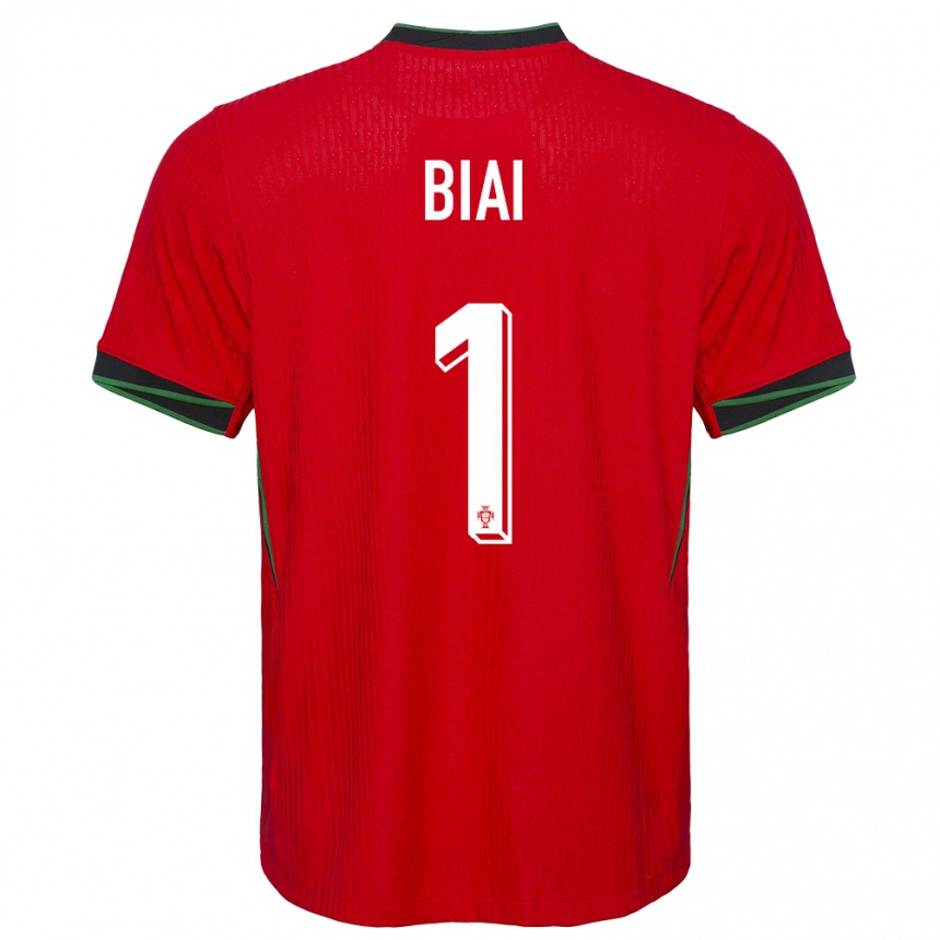 Kids Football Portugal Celton Biai #1 Red Home Jersey 24-26 T-Shirt Canada