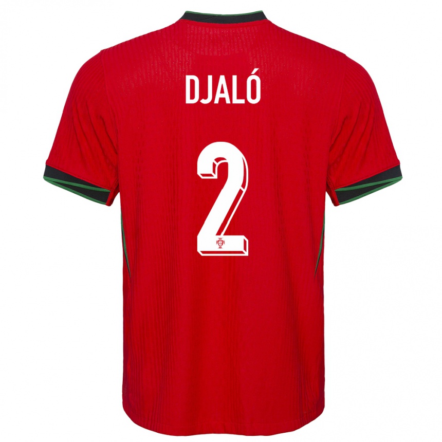 Kids Football Portugal Tiago Djalo #2 Red Home Jersey 24-26 T-Shirt Canada