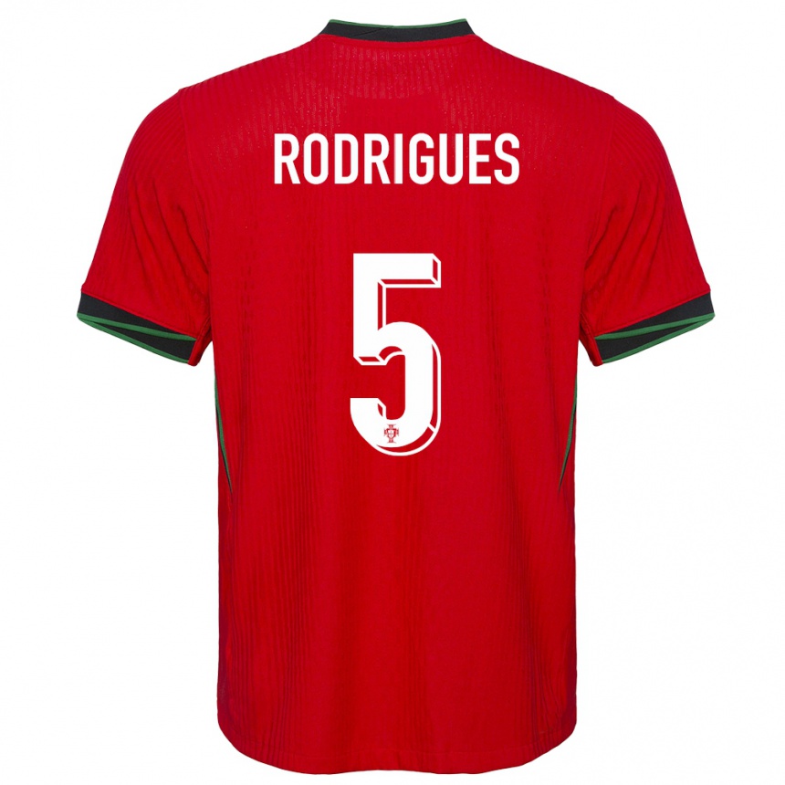 Kids Football Portugal Rafael Rodrigues #5 Red Home Jersey 24-26 T-Shirt Canada