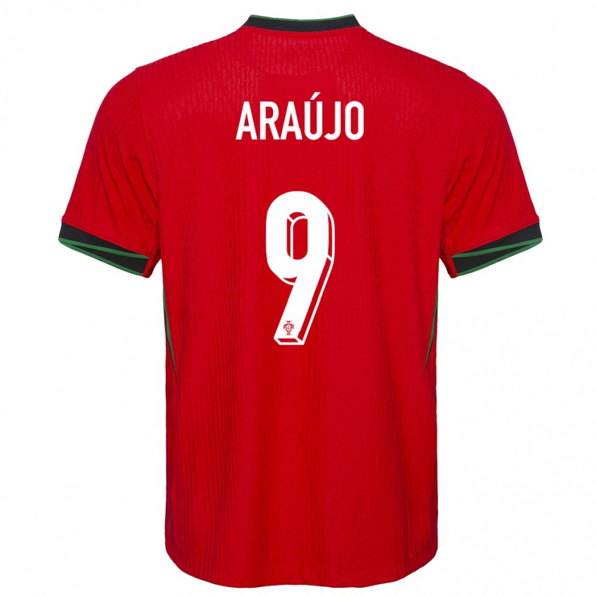 Kids Football Portugal Henrique Araujo #9 Red Home Jersey 24-26 T-Shirt Canada