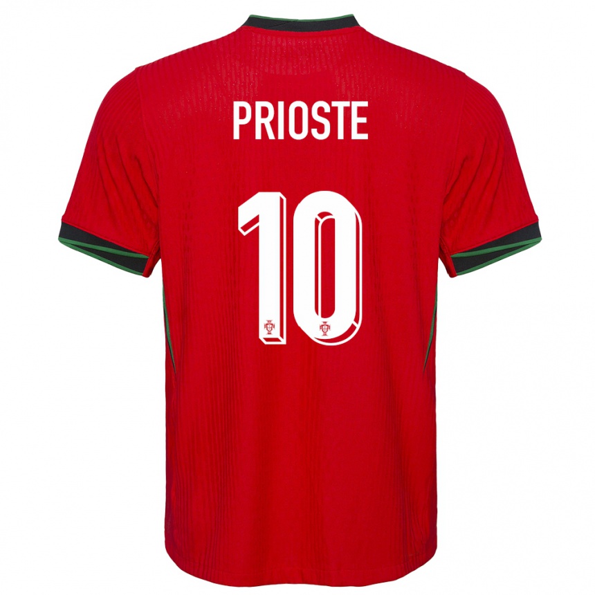 Kids Football Portugal Diogo Prioste #10 Red Home Jersey 24-26 T-Shirt Canada