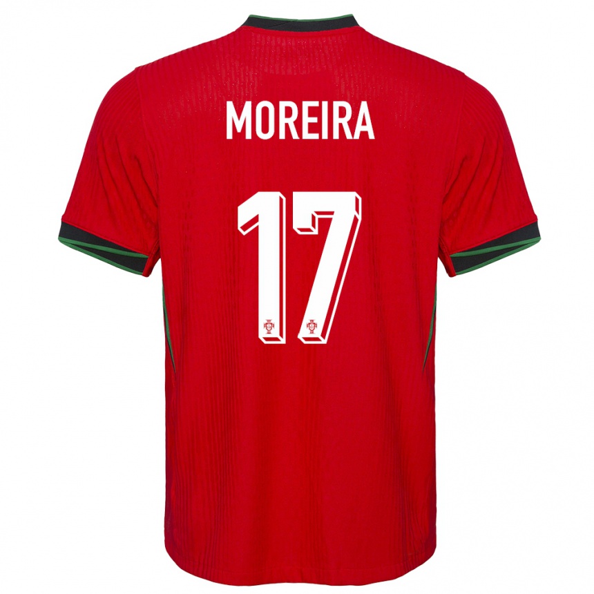 Kids Football Portugal Afonso Moreira #17 Red Home Jersey 24-26 T-Shirt Canada