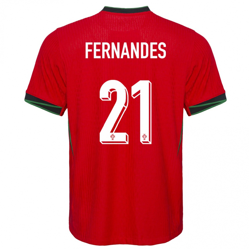 Kids Football Portugal Mateus Fernandes #21 Red Home Jersey 24-26 T-Shirt Canada