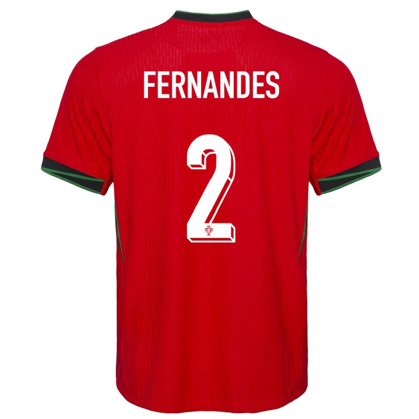 Kids Football Portugal Martim Fernandes #2 Red Home Jersey 24-26 T-Shirt Canada