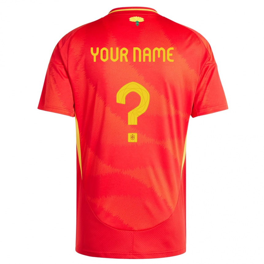 Kids Football Spain Your Name #0 Red Home Jersey 24-26 T-Shirt Canada