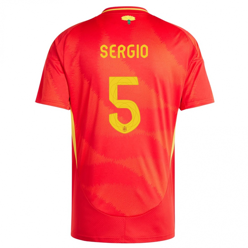 Kids Football Spain Sergio Busquets #5 Red Home Jersey 24-26 T-Shirt Canada