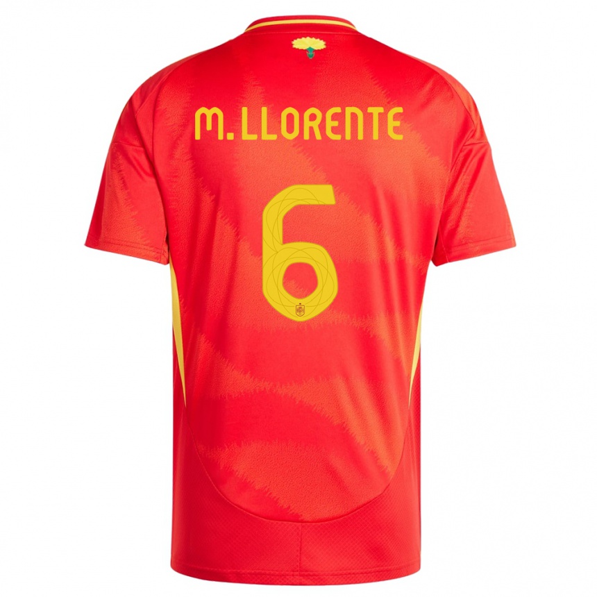 Kids Football Spain Marcos Llorente #6 Red Home Jersey 24-26 T-Shirt Canada