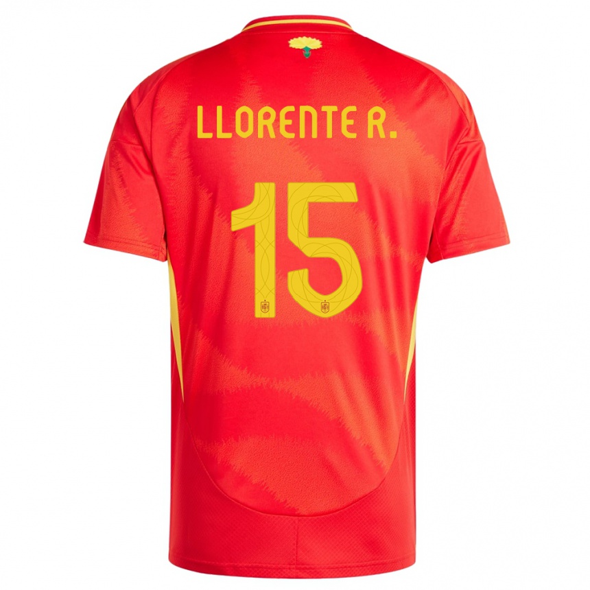 Kids Football Spain Diego Llorente #15 Red Home Jersey 24-26 T-Shirt Canada