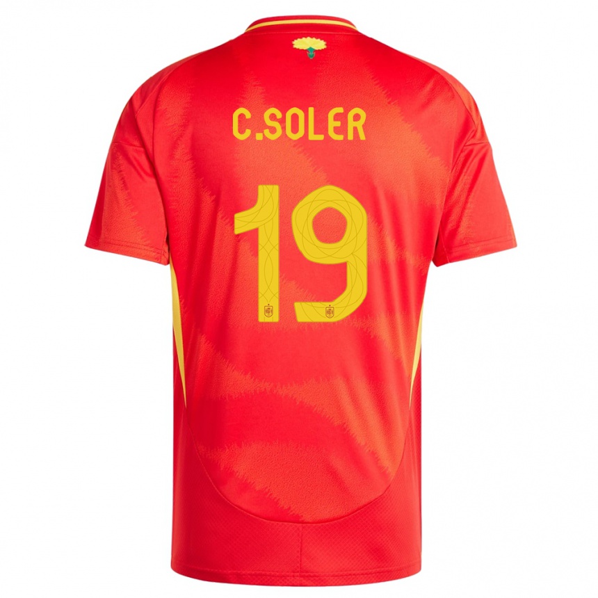 Kids Football Spain Carlos Soler #19 Red Home Jersey 24-26 T-Shirt Canada