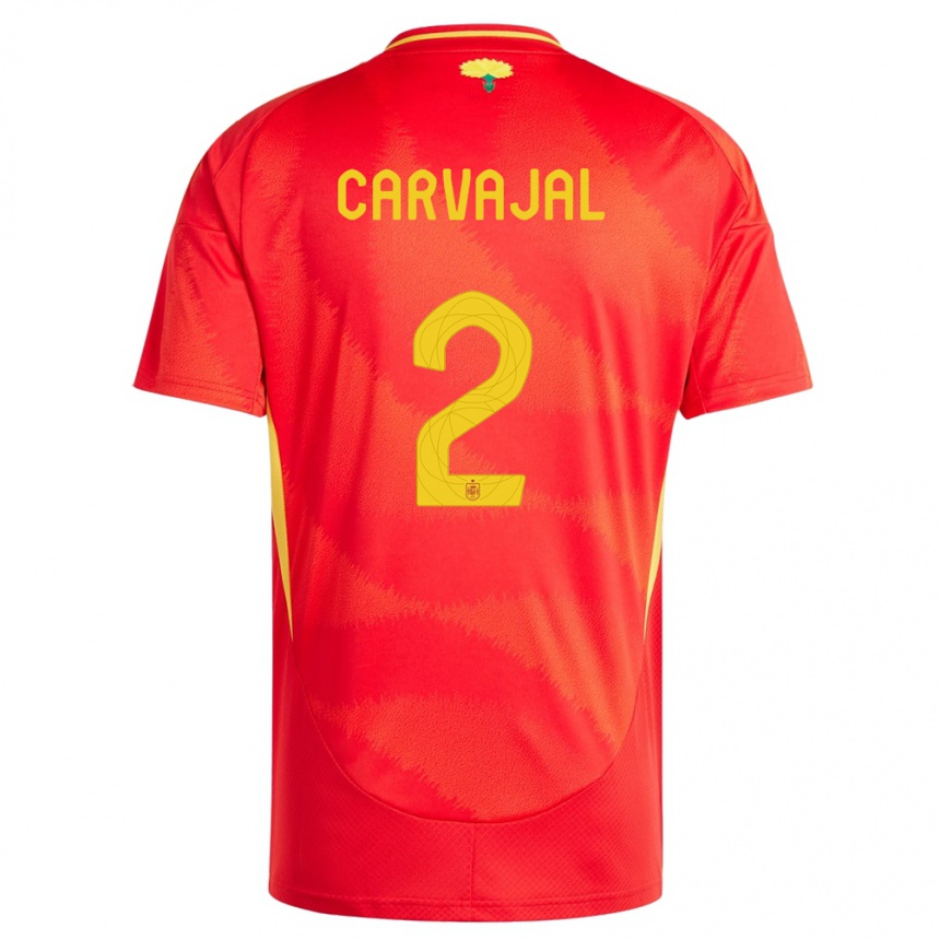 Kids Football Spain Daniel Carvajal #2 Red Home Jersey 24-26 T-Shirt Canada