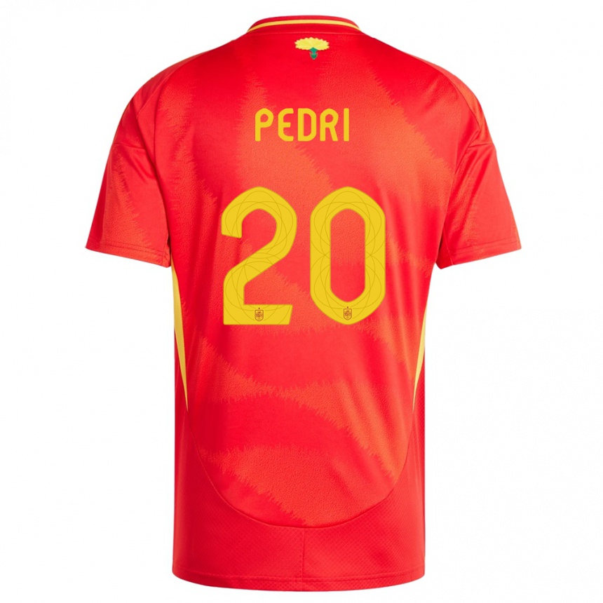 Kids Football Spain Pedri #20 Red Home Jersey 24-26 T-Shirt Canada