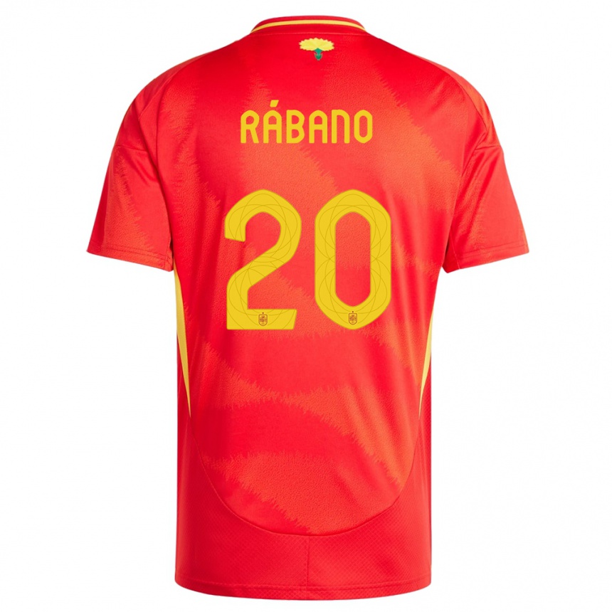 Kids Football Spain Nuria Rabano #20 Red Home Jersey 24-26 T-Shirt Canada