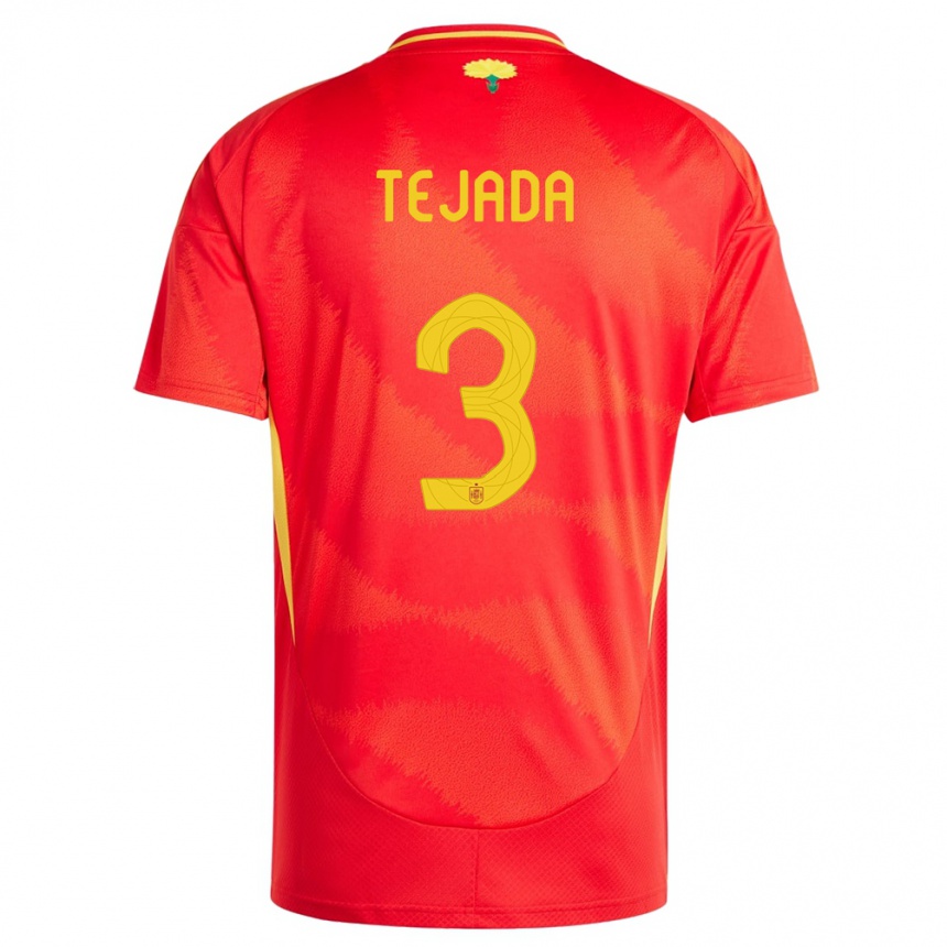 Kids Football Spain Ana Tejada #3 Red Home Jersey 24-26 T-Shirt Canada