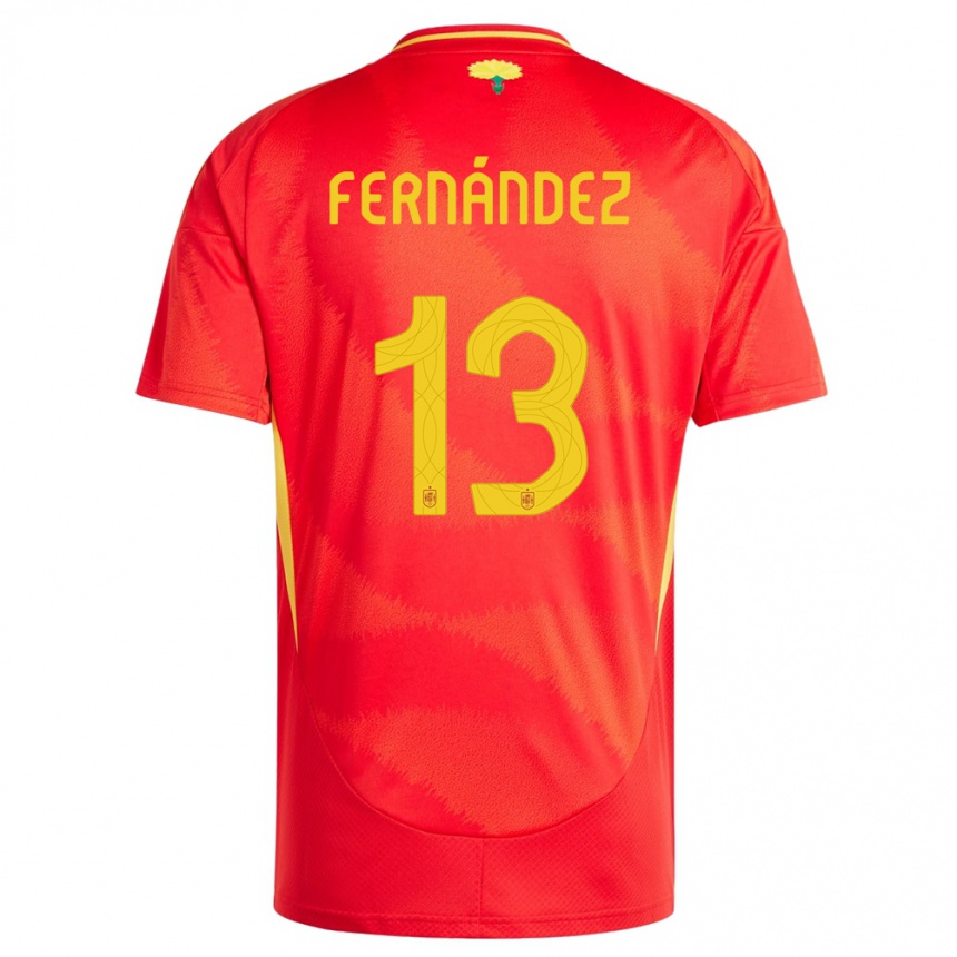 Kids Football Spain Cesar Fernandez #13 Red Home Jersey 24-26 T-Shirt Canada