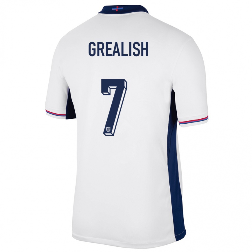 Kids Football England Jack Grealish #7 White Home Jersey 24-26 T-Shirt Canada