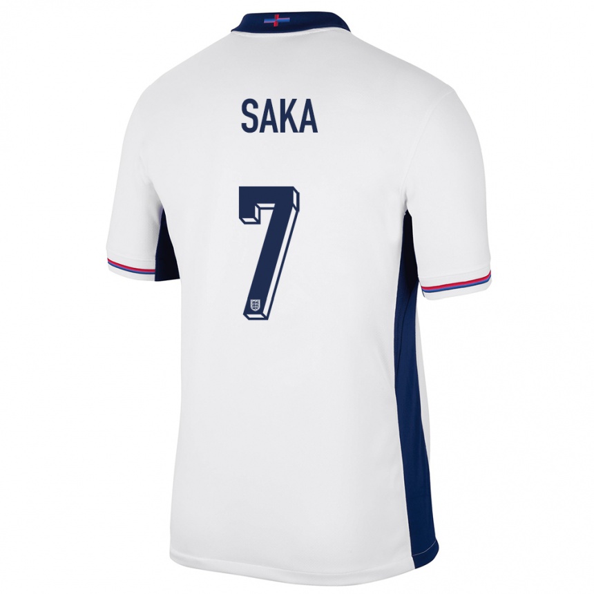 Kids Football England Bukayo Saka #7 White Home Jersey 24-26 T-Shirt Canada