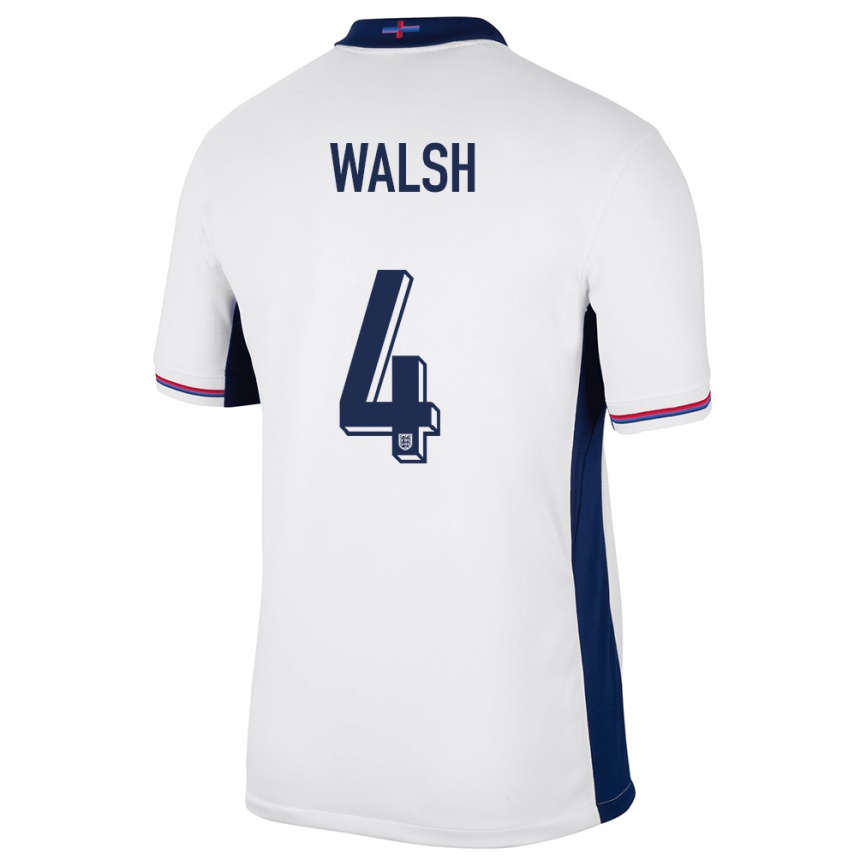 Kids Football England Keira Walsh #4 White Home Jersey 24-26 T-Shirt Canada