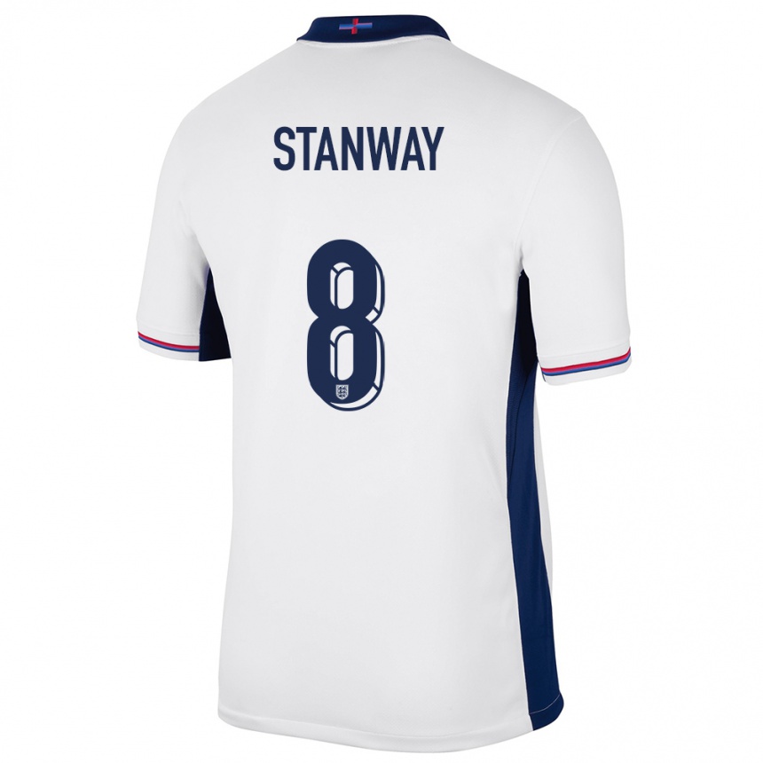 Kids Football England Georgia Stanway #8 White Home Jersey 24-26 T-Shirt Canada