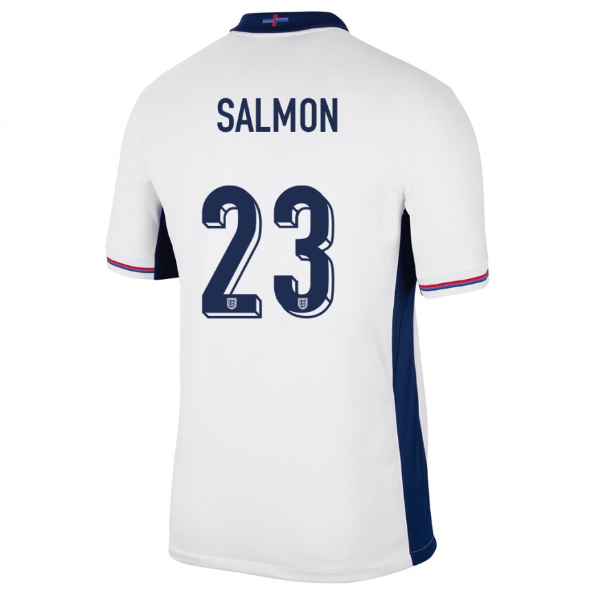 Kids Football England Ebony Salmon #23 White Home Jersey 24-26 T-Shirt Canada