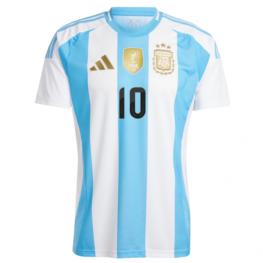 Kids Football Argentina Lionel Messi #10 White Blue Home Jersey 24-26 T-Shirt Canada