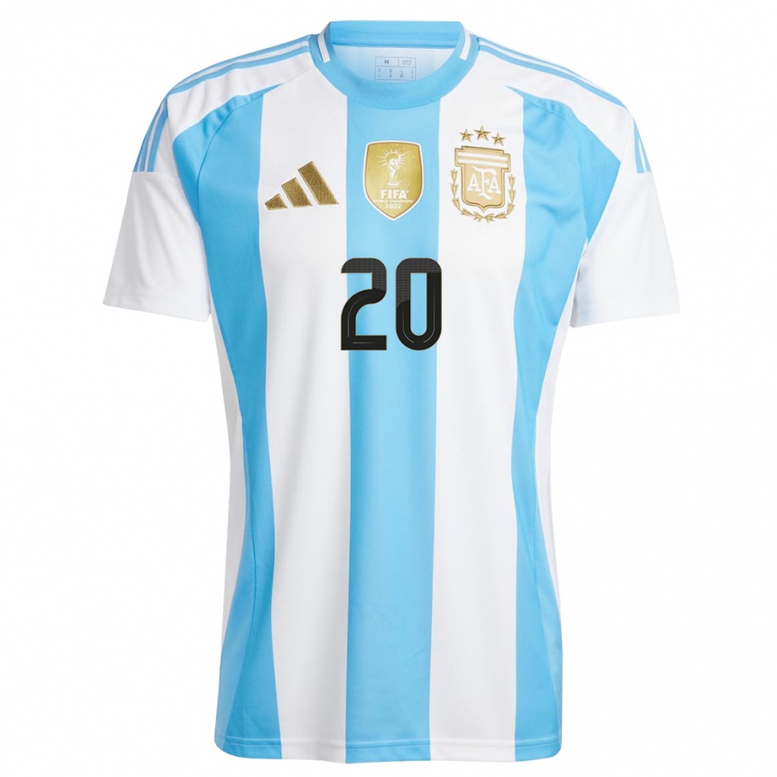 Kids Football Argentina Facundo Buonanotte #20 White Blue Home Jersey 24-26 T-Shirt Canada