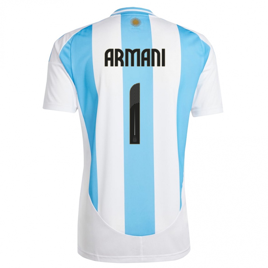 Kids Football Argentina Franco Armani #1 White Blue Home Jersey 24-26 T-Shirt Canada