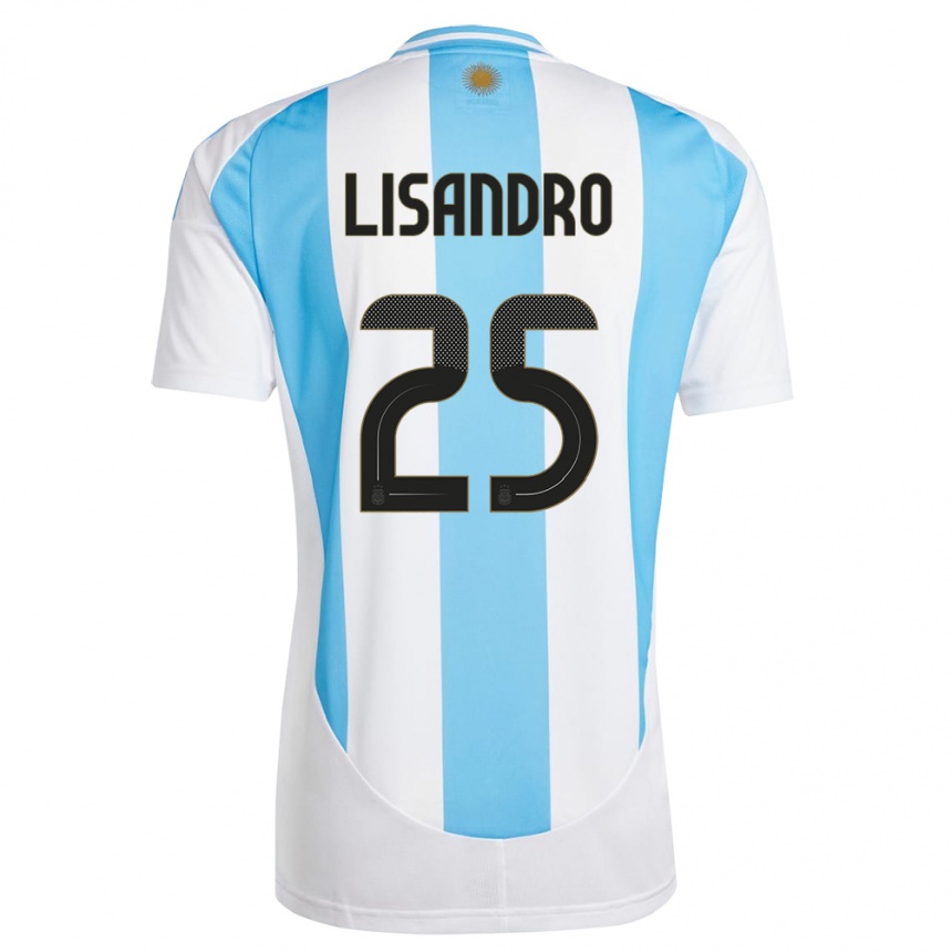 Kids Football Argentina Lisandro Martinez #25 White Blue Home Jersey 24-26 T-Shirt Canada